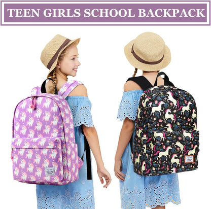 VASCHY Lightweight School Backpack for Women with Sleeve for 14" Laptop