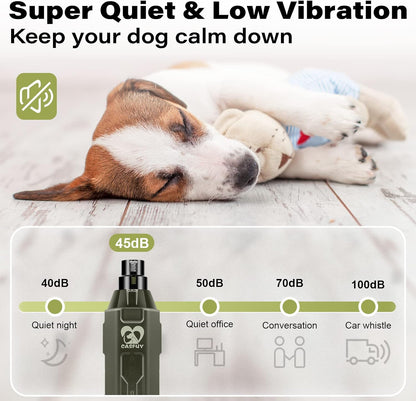 Casfuy 6-Speed Dog Nail Grinder Newest - Super Quiet Pet Nail Grinder Rechargeable Electric Dog Nail Trimmer Professional Paws Grooming & Smoothing Tool for Large Medium Small Dogs (Bright Blue)