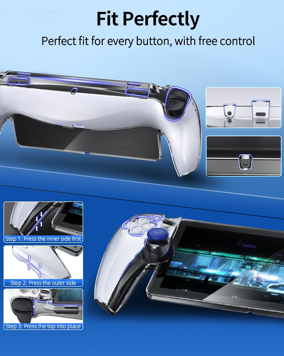 FYOUNG Carrying Case Accessories for PlayStation Portal, Full Protection Bundle with Tempered Glass Screen Protector, Protective Cover, Hard Shell Portable Travel Bag for PS5 Portal Remote Player
