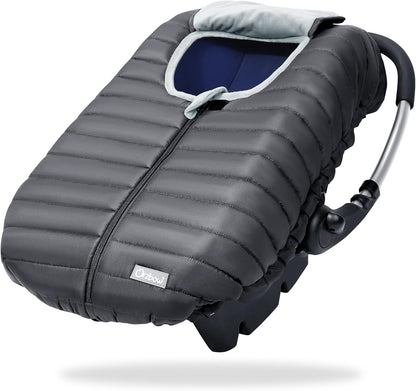 Orzbow Winter Car Seat Cover for Baby – Warm Infant Carseat Cover with Plush Lining, Waterproof & Windproof, Universal Fit “Shower Cap” Design, Breathable Face Shield, Newborn Must-Have for Cold Weather, Dark Grey