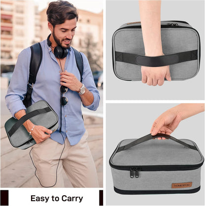 HOMESPON Expandable Lunch Bag for Men Women Insulated Lunch Box Holder with Handle for Picnics Work Travel (Blue)
