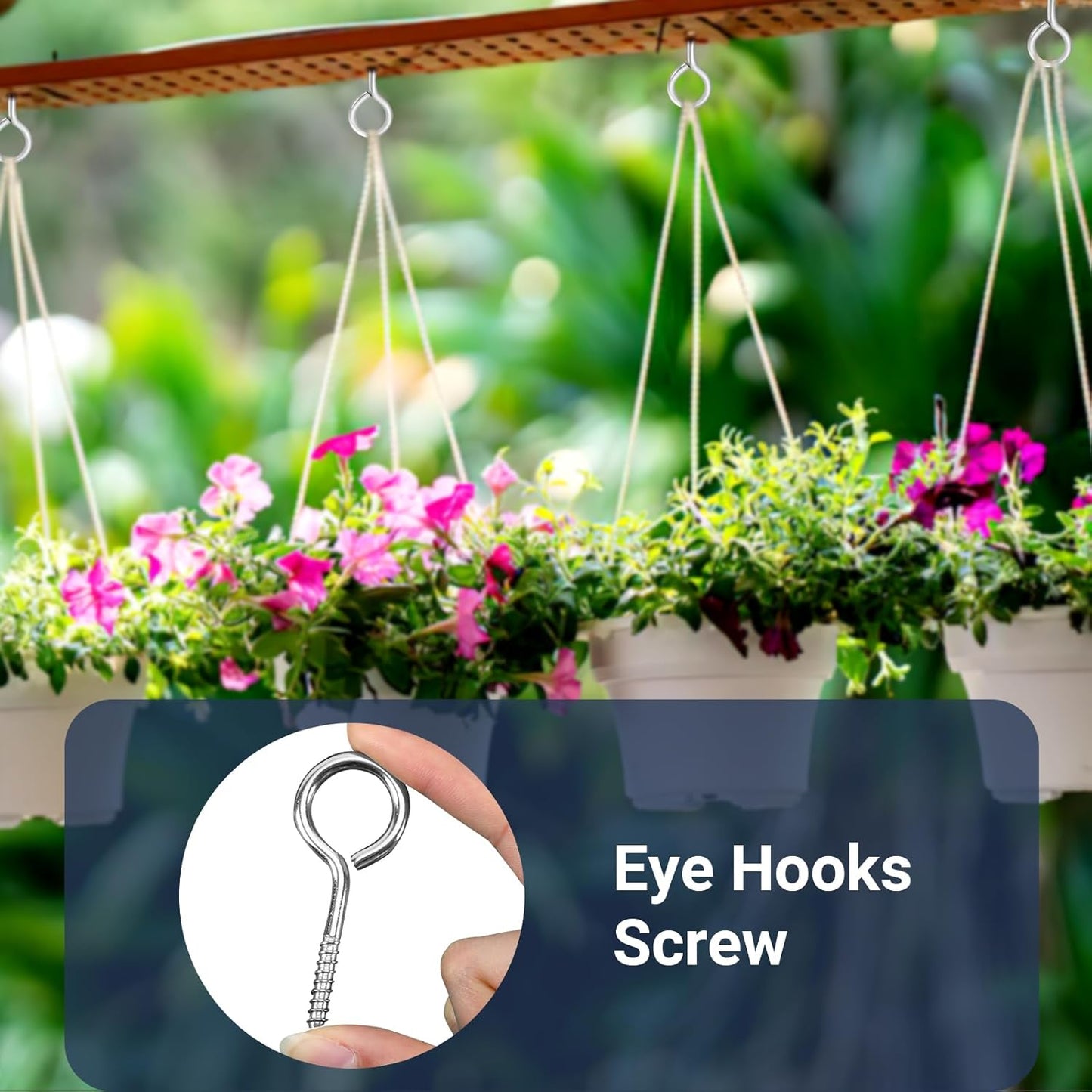 AUGSUN Eye Hooks, 12Pack 2.5 Inch Eye Hooks Heavy Duty 304 Stainless Steel Eye Screw,Screw Eyes Metal Screw Hooks Ring Screws Fasteners Hardware Tools
