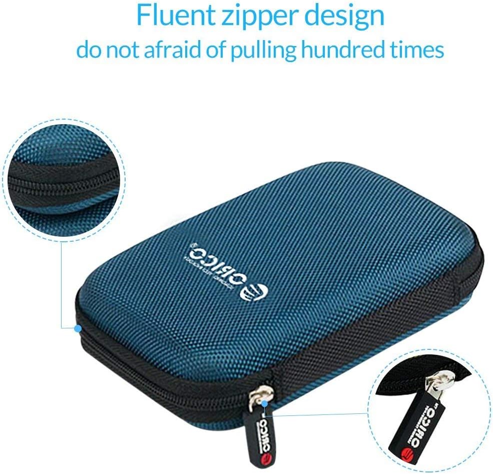 ORICO 5 Pack External Hard Drive Case 2.5 Inch Shockproof Hard Drive Bag Travel Electronics Organizer Carry Case for WD, Toshiba, Seagate, Samsung, Hitachi Hard Drive and Accessories like SD Card, USB Cable, Power Bank, Earphone, Black