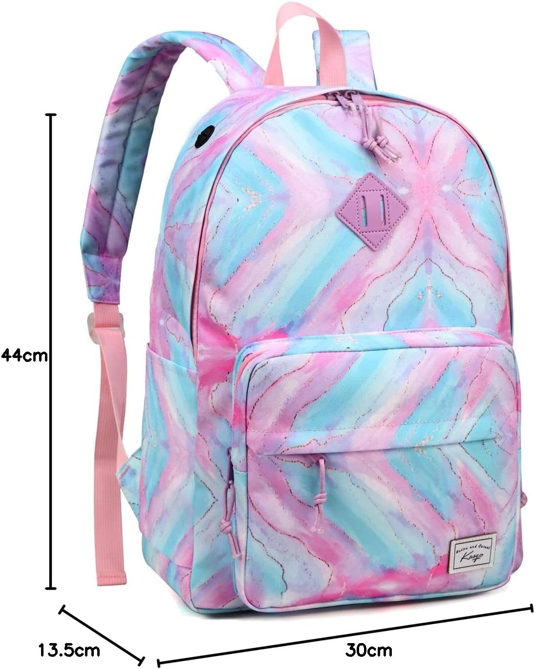 School Backpack, Kasqo 15.6 Inch Classic Lightweight Water-Resistant Backpack for Men Women Teens Girls Boys Kids to School, College, Travel, Work, Black