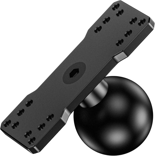 VAZESWIN 2.25" Ball Large Fish Finder Mount, Aluminum Alloy Universal Marine Electronic Mounting Plate for Garmin, Lowrance and More, Compatible with RAM Mounts D Size 2.25" Ball Double Socket Arm