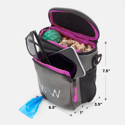 Wolf in Winter Quickdraw XL Dog Treat Pouch Bag for Training with Waste Bag Holder Phone Pocket and Belt Clip – Dog Accessories for Walking Hiking and Puppy Essentials – (Raspberry)