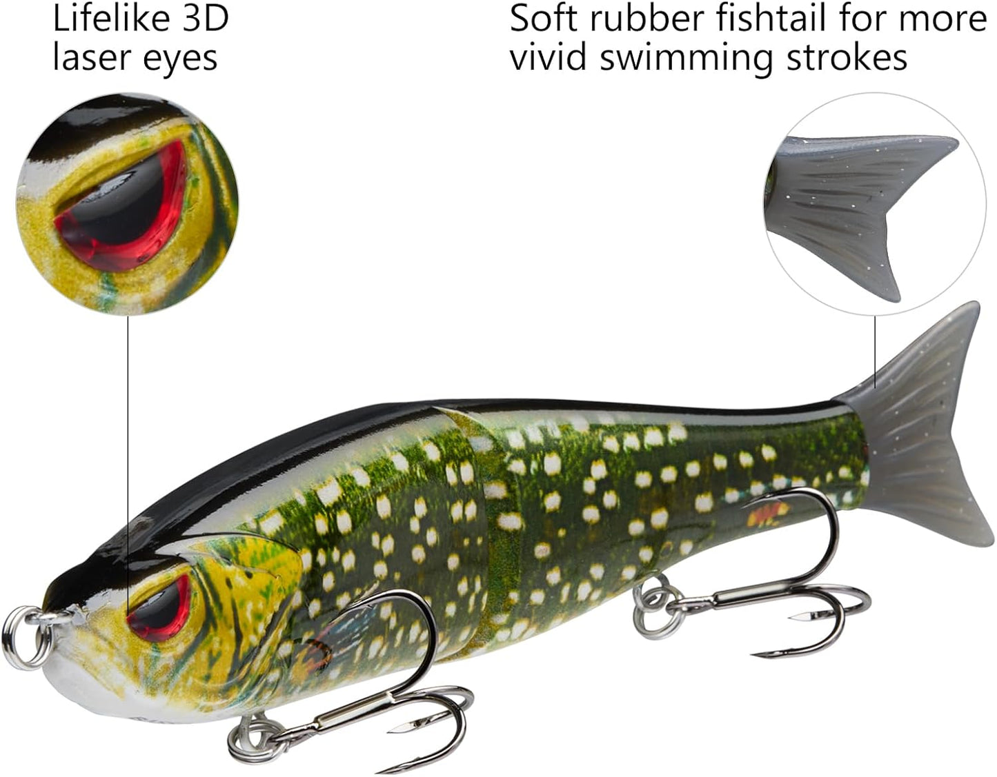 Bassdash SwimShad Glide Baits Jointed Swimbait Bass Pike Salmon Trout Muskie Fishing Lure