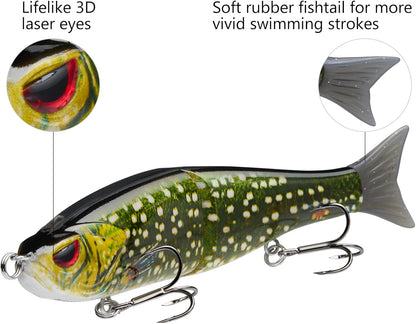 Bassdash SwimShad Glide Baits Jointed Swimbait Bass Pike Salmon Trout Muskie Fishing Lure