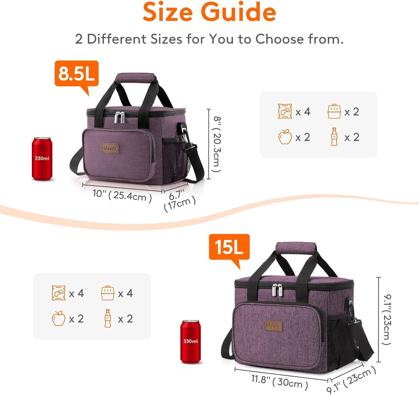 Lifewit Lunch Bag for Men, Insulated Lunch Box Leakproof Soft Cooler Cooling Tote for Adult Women, Waterproof Reusable Lunch Bags for Work Office Outdoor Picnic Camping, Black, 12-Can (9L)