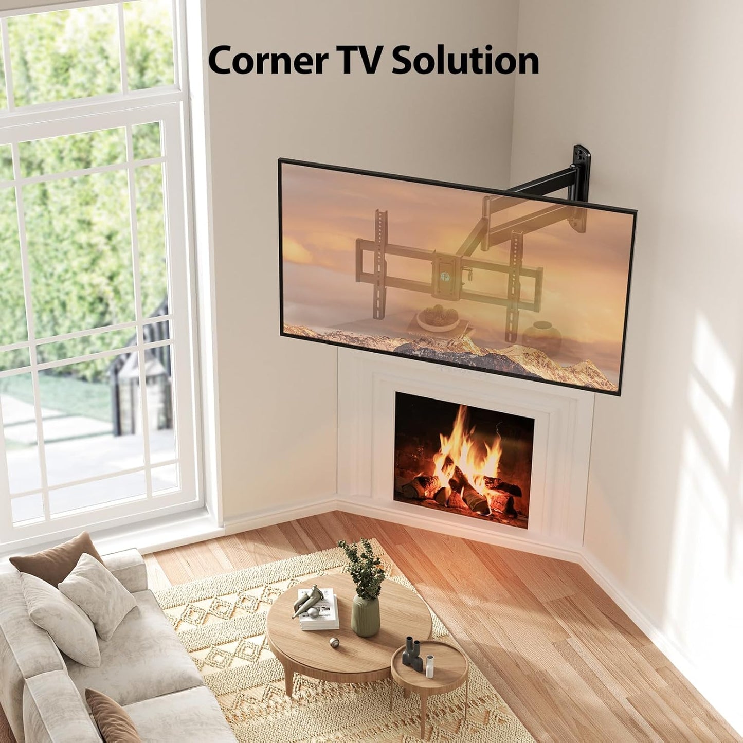 Pipishell Full-Motion Long-Arm TV Wall Mount for 32-75 Inch TVs up to 100 lbs, Wall Mount TV Bracket with 32.37” Extension, Swivel & Tilt, Space-Saving Corner TV Mount, Max VESA 600x400mm, PILF18 - PuriLite