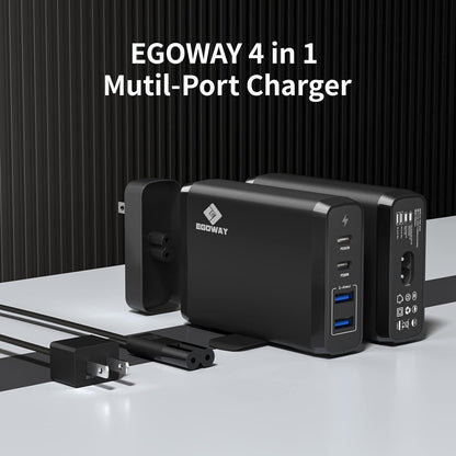 4-Port USB Charger, EGOWAY 90W Wall Charger, 60W & 18W Dual USB C Wall Charger and Dual USB A Ports 12W, Multi USB C Charger for MacBook, Phone and More