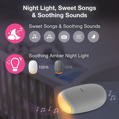 VTech Sound and Motion Stroller, 3-Level Rocking Motion, Stroller and Crib Mount, IPX2 Waterproof and Drip Resistant, Rechargeable Battery, Auto-Off Timer, Amber Night Light: V-Hush Rocker VR1