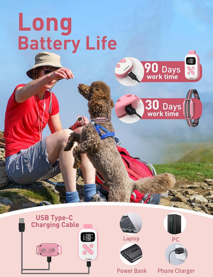 DOGLinsen 2-in-1 Bark and Shock Collar for Dogs, Smart Anti Barking Dog Training Collar with 5 Adjustable Sensitivity, Automatic Bark Collar with Remote, Vibration, Beep, Shock and Automatic