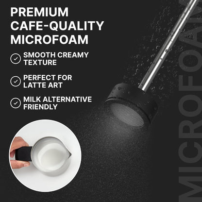 Subminimal NanoFoamer Lithium Performance Milk Foamer | USB-C Rechargeable, IP4 Waterproof, Dual-Speed, Stainless Steel | Premium Microfoamed Milk in 30 Seconds, Barista-Style Coffee Drinks at Home