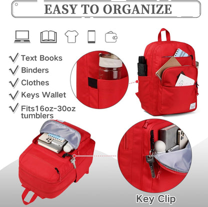 School Backpack for Men Women,Vaschy Lightweight School Bag Bookbag Casual Daypack for High School/College/Teens/Travel/Work