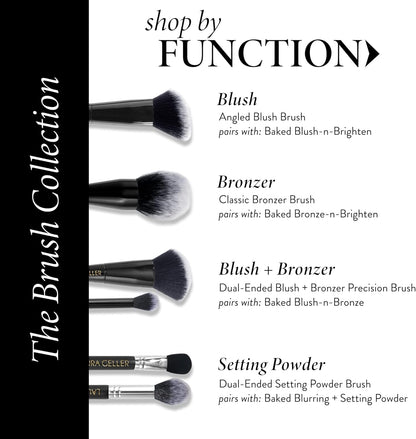 LAURA GELLER NEW YORK Dual-Ended Blush + Bronzer Brush - Blush Bronzer Contour Face Makeup Brush