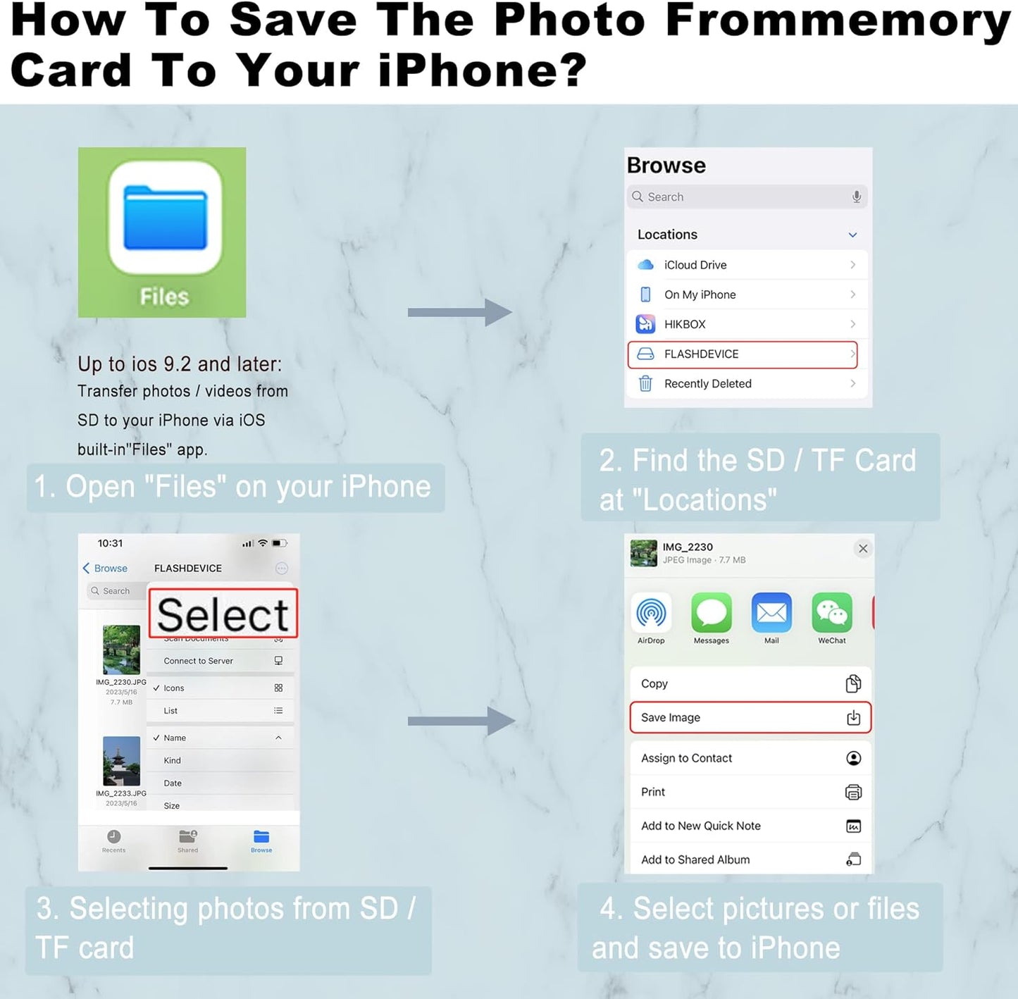 Lightning to Sd Card Reader for iPhone Camera, [Apple MFi Certified] Dual Card Slot Memory Card Readers Supports SD and TF Card, Plug and Play Sd Card Adapter Compatible with iPhone