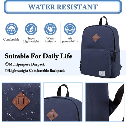 VASCHY Lightweight School Backpack for Women with Sleeve for 14" Laptop