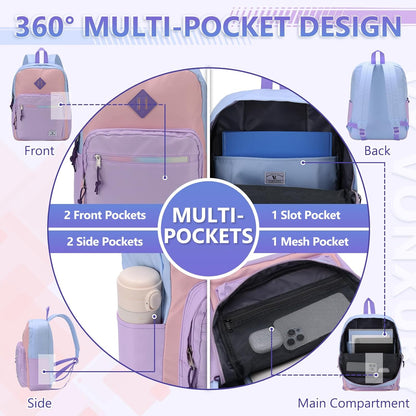 School Backpack for Kids,Lightweight Water Resistant Work Travel Backpack for Women Men Teens VONXURY