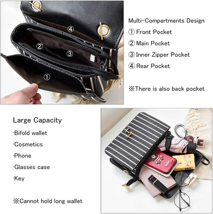 Zhongningyifeng Crossbody Bag Shoulder Bag for Women Leather Small Purses Handbags Fashion with Chain Strap