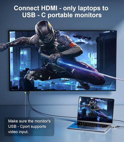 Reborn HDMI to USB C Adapter 4K 60Hz | Uni-Directional HDMI Source to USB-C Display Adapter for AR Glasses XREAL One、Air 2 Pro/VITURE Pro/RayNeo Air 2s/Rokid,PS5,Portable Monitors - 1 Pack