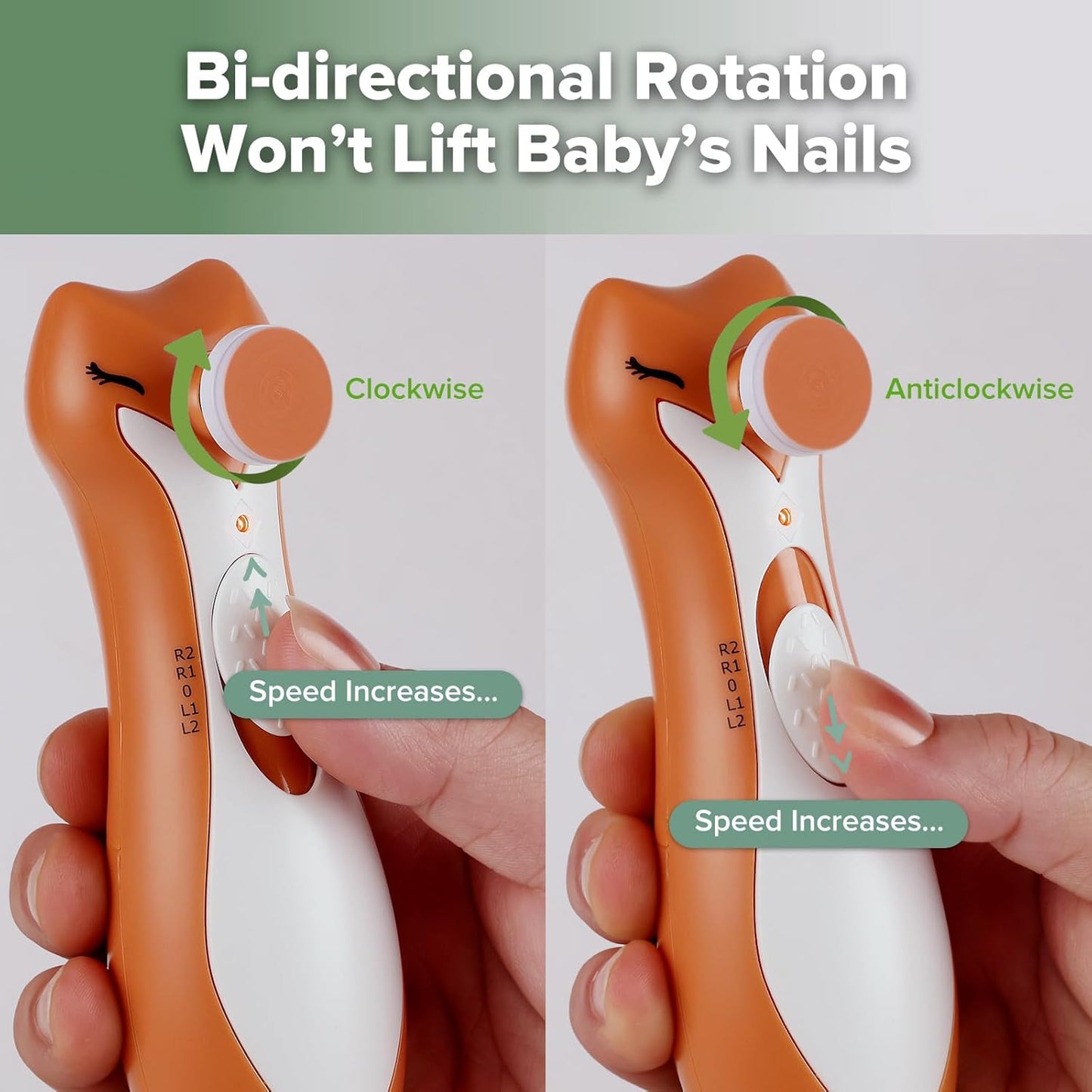 haakaa Electric Baby Nail Clippers for Newborns/Toddlers/Children/Adults, Electric Baby Nail File with 6 Replacement Heads & Storage Case