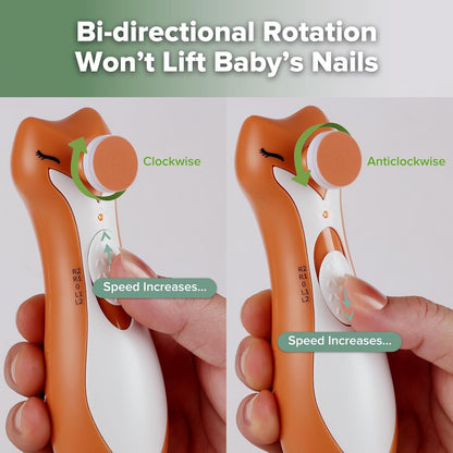 haakaa Electric Baby Nail Clippers for Newborns/Toddlers/Children/Adults, Electric Baby Nail File with 6 Replacement Heads & Storage Case