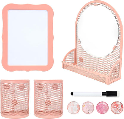 Locker Accessories Kit, Back to School Essentials, 9 Pieces Locker Organizer Supplies with Magnetic, Locker Decor Includes Whiteboard, Locker Mirror, Magnets, and Other Locker Decorations