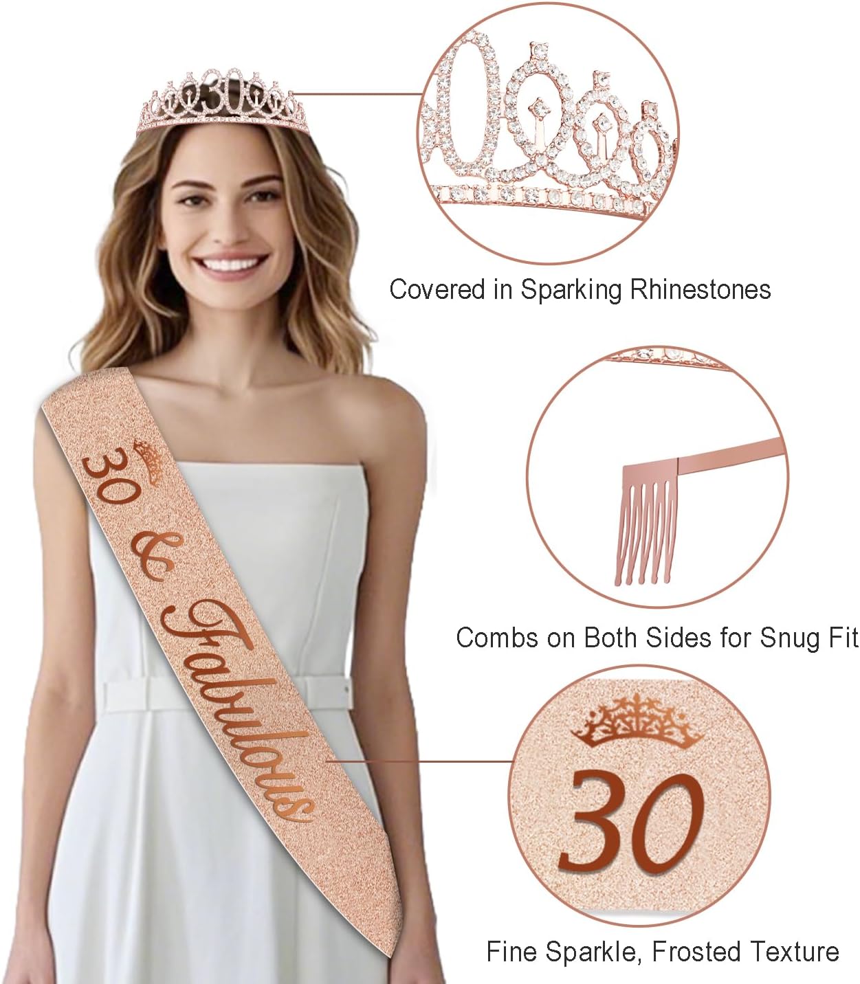 40th Birthday Decorations for Women,32pcs 40th Birthday Party Decorations,Including Backdrop, Crown,Sash,banner, Hanging Swirl,Cake Topper,balloons,Paper Fans,Anniversary Card and paper fans