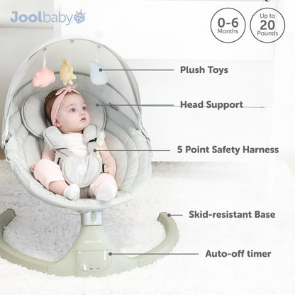 Baby Swing for Infants | Bluetooth Music, Remote Control & 5 Motion Speeds