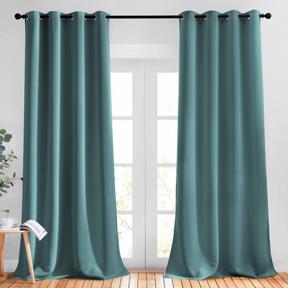NICETOWN Blackout Curtains 2 Panels for Bedroom- Thermal Insulated Grommet Blackout Curtains 63 Inches Long for Living Room/Kitchen Rideaux occultants (2 Panels, W42 x L63 -Inch,Grey)