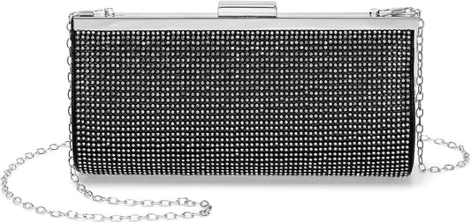 DTGN Evening Bags Clutch Purses for Women Formal, Rhinestone Purse Handbag Crossbody Bag Shoulder Bag for Wedding Guest Party
