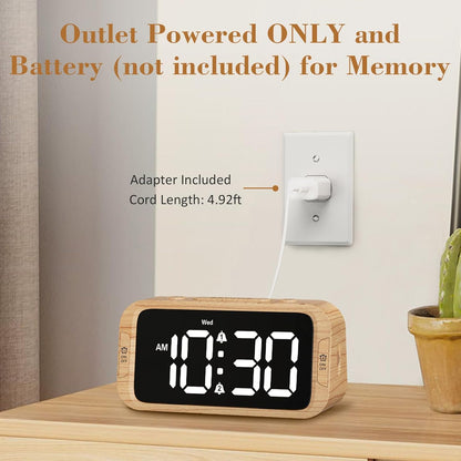Odokee Digital Dual Alarm Clock for Bedroom, Easy to Set, 0-100% Dimmer, USB Charger, 5 Sounds Adjustable Volume, Weekday/Weekend Mode, Snooze, 12/24Hr, Battery Backup, Compact Clock for Bedside(Blue)