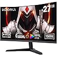 KOORUI 27 inch Gaming Monitor, QHD (2560 x 1440) R1500 180Hz Curved Monitors, AdaptiveSync with 1ms, VESA Compatible, HDR10, 1 x Display Port 1.4 & 2 x HDMI 2.0, Eye Care 27E6QCA