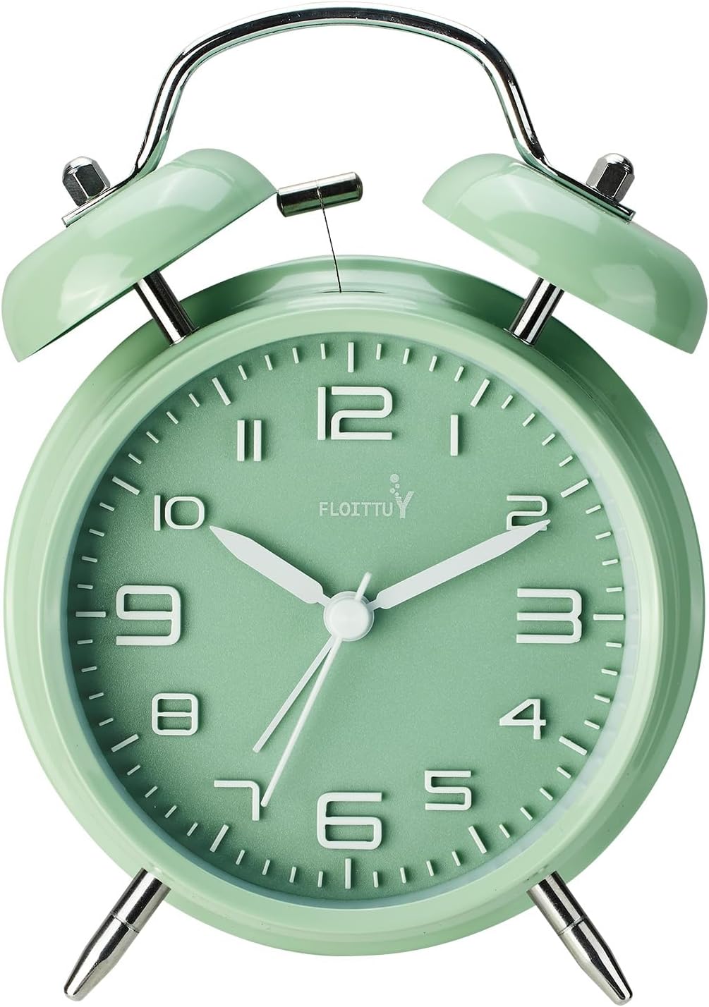 FLOITTUY (Loud Alarm for Deep Sleepers) 4'' Twin Bell Alarm Clock with Backlight for Bedroom and Home Decoration(Black)