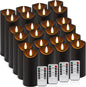 24 Pack Black LED Flameless Candles with Remote and Timer Realistic Flickering Battery Pillar Lights for Home Decor,Party,Idea Gift and Special Festivals