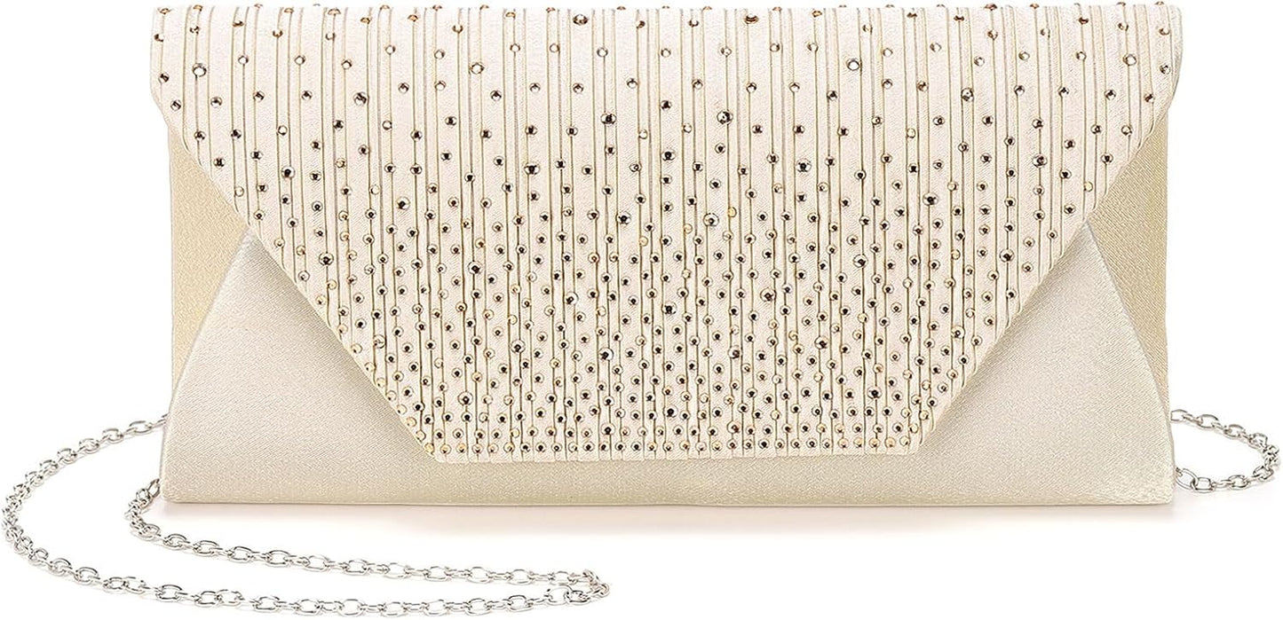 DTGN Evening Bags Clutch Purses for Women Formal, Purse Handbag Crossbody Bag Rhinestone Shoulder Bag for Wedding Party