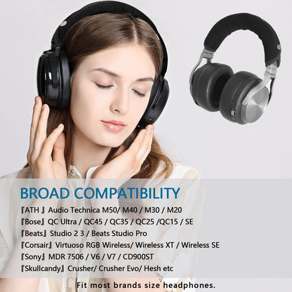 GEVO Replacement Headphone Headband Cover for Corsair Virtuoso, Audio Technica ATH M Series M50X, M50XBT, M50, M40X & More, Cushion Pad Protector Repair Part, Easy Installation No Tool Needed (Black)