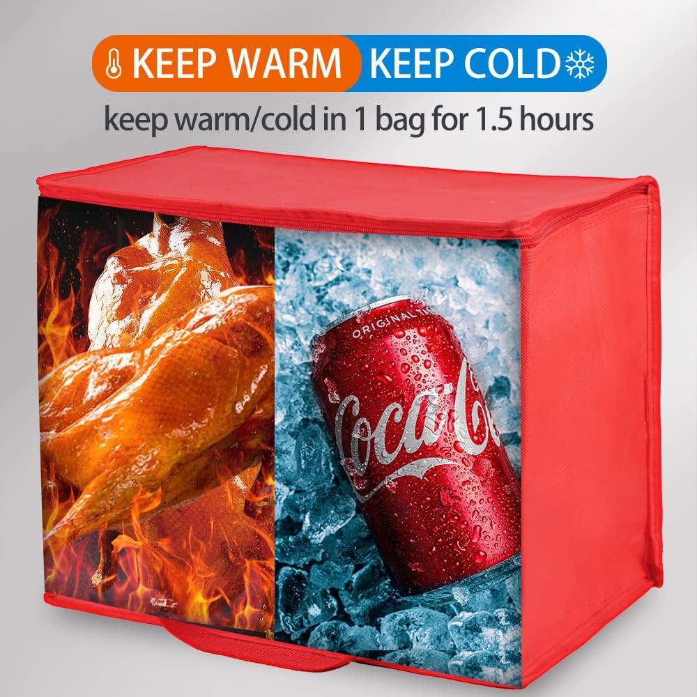 Purilite Select™ Insulated Food Delivery Bag – Extra Large Thermal Carrier for Hot &amp; Cold Food Transport