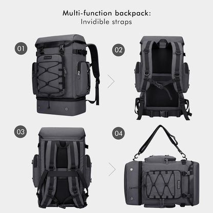 WITZMAN Travel Backpack for Men Women Carry on Bags for Airline Approved Convertible Duffle Luggage Backpack Shoe Compartment