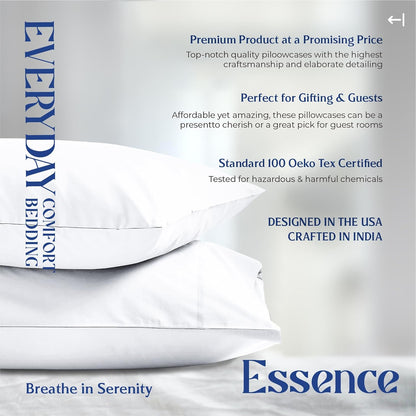 Mayfair Linen 100% Organic Cotton Percale Sheets Full Size - White Cotton Percale Sheets Full, 4 Piece Full Percale Sheet Sets, Soft & Crisp, Cooling Sheets, 16" Deep Pocket Hotel Sheets Full Size