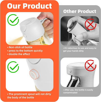 Purilite Select 470ml Glass Oil Sprayer &amp; Dispenser Bottle – 2-in-1 Flip Top