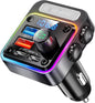 Nulaxy 54W [PD 36W & QC3.0 18W] Bluetooth 5.3 Car Adapter with 4 Charging Ports, Wireless Radio FM Transmitter Audio Receiver with Deep Bass MP3 Music Player, 5 Colors LED Backlit, Hands-Free Calling