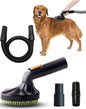 XWHLXY Shedding Brush Vacuum Attachment Kit - Pet Grooming Vacuum Cleaner Tool | Pet Massage Tool | 1m Hose | 32/35mm Adapter, for Most Vacuums(4pcs Set)