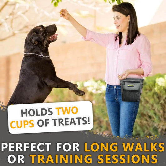 TRIPOLACO Magnetic Dog Treat Pouch - Quick-Access Treat Pouches for Pet Training with Multiple Pockets, Poop Bag Dispenser & Phone Holder, 3 Wear Styles, Ideal Dog Treat Bag for Training & Walks - PuriLite