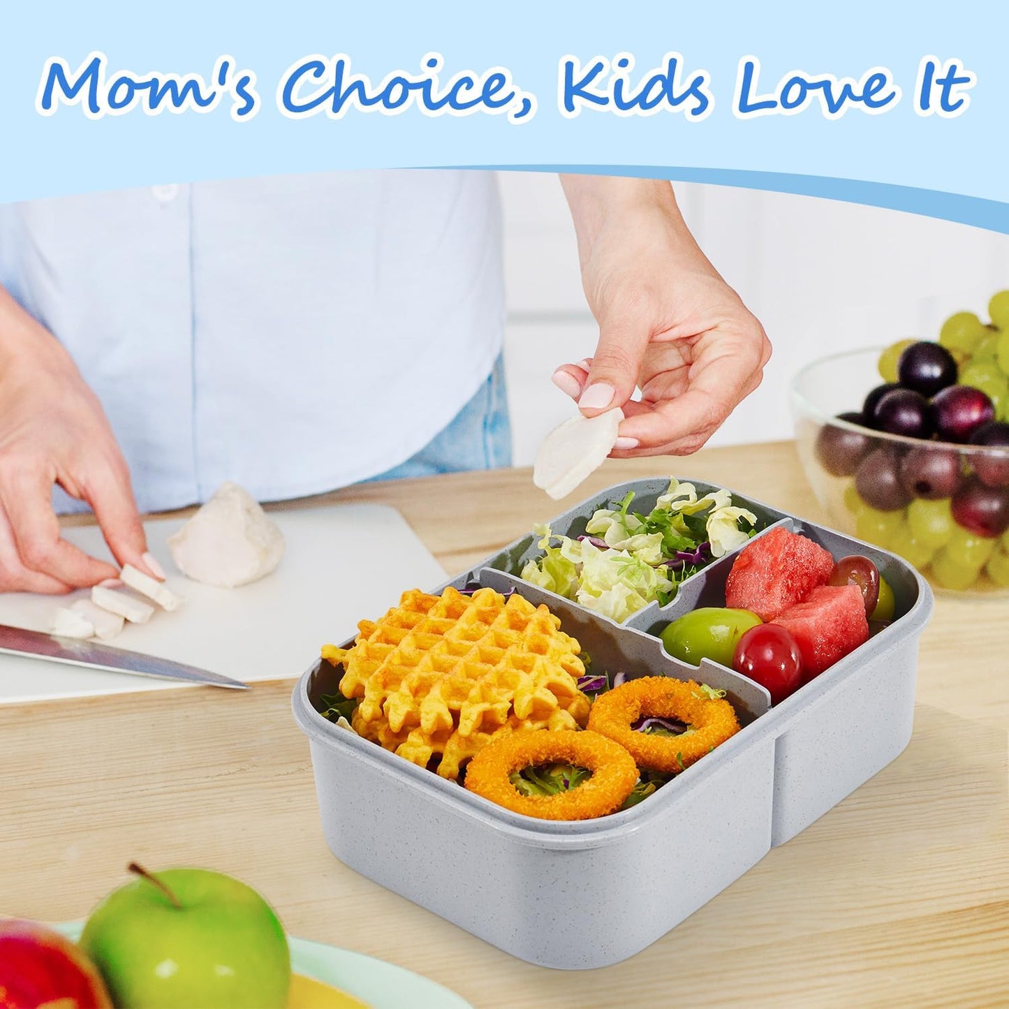 MISS BIG® Bento Box,Lunch Box Adult,Ideal Leak Proof Lunch Containers,Mom's Choice Lunch Box for Kids,No BPAs and No Chemical Dyes,Microwave and Dishwasher Safe Lunch Container (1900ml White)