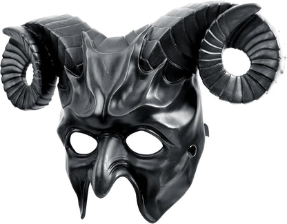 MCJC Devil Goat Horned Mask, Halloween Cosplay Props, Adult Half Face Masquerade Mask, 4 Colors