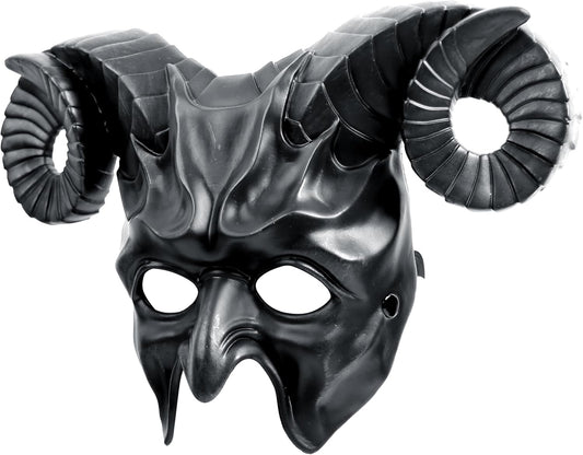 MCJC Devil Goat Horned Mask, Halloween Cosplay Props, Adult Half Face Masquerade Mask, 4 Colors - PuriLite