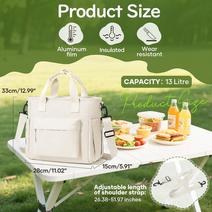 Lunch Bag Insulated Lunch Box Leakproof Lunch Tote Bags for Women Men,Portable Thermal Cooler Bag Lunch Containers with Shoulder Strap for Work, Family, Picnic, School, Outdoor,BBQ C2-Pinkpurple