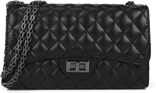 Gladdon Quilted Crossbody Bags for Women Ladies Shoulder Purses with Chain Strap Stylish Clutch Purse,Medium